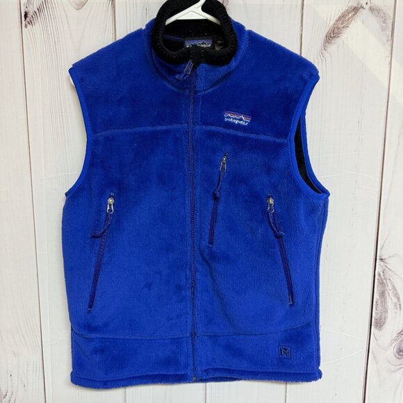 Patagonia R4 Vest Mens Small Blue Polartec Fleece Made in USA EUC